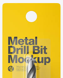 Metal Drill Bit With Blister Pack Mockup Front View In Object Mockups On Yellow Images Object Mockups