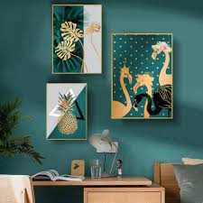 This stars wall hanging combines silver and rose gold colours and it is made with brass. Abstract Dark Green Pineapple Plants Wall Art Canvas Painting Posters Prints Pop Art Pictures For Gallery Living Room Home Decor Painting Calligraphy Aliexpress