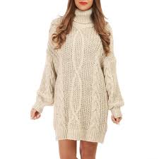 Robe pull col roulé femme. Robe Pull Col Roule Femme Noir C44d96