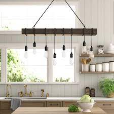 Be sure to check back to see the living room grand reveal! Birch Lane Viraj 8 Light Kitchen Island Bulb Pendant With Nylon Accents Reviews Wayfair