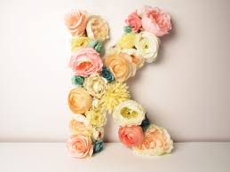 Flower Letter K Floral Wall Decor Initial Letters Custom Letter K Flower Monogram Nursery Name Decor Flower Letters Flower Letters Diy Nursery Name Decor