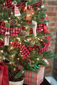 Black And White Checkered Christmas Decorations Tartan Trimmed Christmas Tree Plaid Christmas Decor Buffalo Plaid Christmas Decor Real Christmas Tree