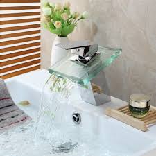 waterfall glass spout bathroom basin