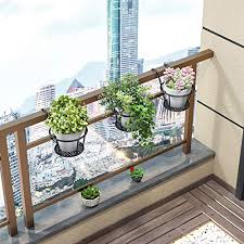 Get free shipping on qualified wrought iron railing planters or buy online pick up in store today in the outdoors department. Rail Planters Hanging Railing Plant Holder Stand Iron Art Flower Pot Basket For Patio Balcony Porch Fence Outside And Indoor Set Of 3 Black Pricepulse