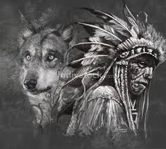 You're a walking reminder of the wonders of the. Wolf And American Indian Chief Tattoo Design Over Grey Backgrou Backgrounds Textures Indivstock