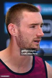 Darryl McDowell White in action during a Brisbane Lions AFL training...  News Photo