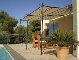 Tonnelle Adossee Provence 3x4m Toile Couleurs Du Monde Pergola Fer Amenagement Jardin