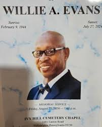 Willie A Evans Obituary July 27, 2024