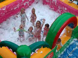 A foam party is a social event at which participants dance to music on a dance floor covered in several feet of suds or bubbles, dispensed from a foam machine. Super Foam Pit And Machine Available For Hire From Blackball