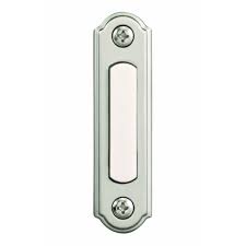 Momentary brass metal push button door bell doorbell switch kit 1.6 x 2.7cm. Hampton Bay Wired Lighted Door Bell Push Button Brushed Nickel Hb 256 02 The Home Depot