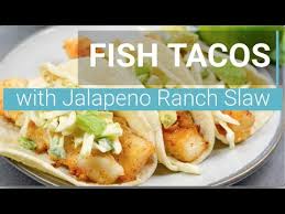 Prepare the 2 bowls for the fish breading. Easy Fish Tacos With Jalapeno Ranch Slaw Youtube