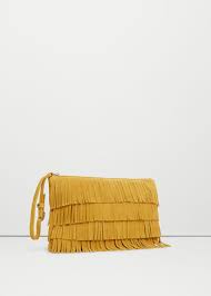 Leather Fringes Clutch Women Mango United Kingdom Leather Fringe Fringe Clutch Bags