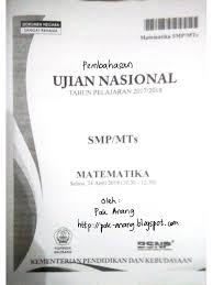 Berbagi Dan Belajar Pembahasan Soal Un Matematika Smp 2018 Trik Superkilat Paket 1