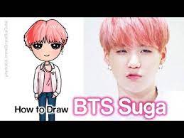 Golden maknae super star, bangtan boys. How To Draw Suga Bts Youtube Kawaii Girl Drawings Bts Suga Drawing Bts Drawings