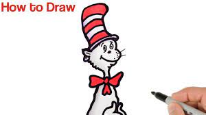 How To Draw The Cat In The Hat Dr Seuss Drawings Cartoon Drawings Drawings Seuss