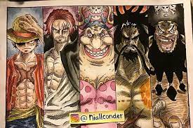 Despite all the wounds he sustained, he still stood strong, even after death. Five Emperors Of The Sea One Piece Anime One Piece Fanart Anime