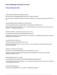 Social system of islam views: Islamic Marriage Certificate Pdf Fill Online Printable Fillable Blank Pdffiller
