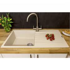 Cream ceramic kitchen sinks ukgov carms. Reginox Elleci Cream Granite 1 5 Bowl Kitchen Sink With Waste Inc