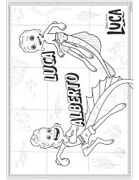 Each printable highlights a word that starts. Luca Coloring Sheets Disney Pixar Free Printables
