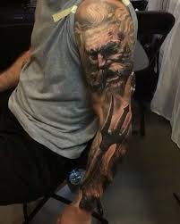 3 194 Likes 58 Comments Tattoo Artists Tattoo Artists On Instagram Zeus Vs Poseidon Sleeve Artis Poseidon Tattoo Greek Tattoos Tattoo Artists