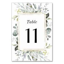 Dusty Blue And Gold Elegant Rustic Floral Wedding Table Number Zazzle Com Wedding Table Numbers Floral Table Numbers Wedding Table