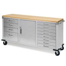 Which is the best stainless steel work table? Seville Classics Ultrahd 12 Drawer Rolling Workbench Sam S Club