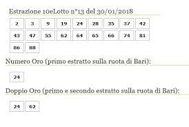 Lotto Superenalotto Estrazione 30 Gennaio 2018 Numeri 10elotto