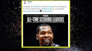 And here are the playoff scoring leaders by the time bron retires, barring any injuries, he will be the first nba player in history to be number 1 total career points scored all time, both regular season and playoffs, while also being top 5 in all time assists and top 20 in all time rebounds. Longhorn For Life Kevin Durant Is 11th All Time In Nba Playoff Scoring History Kvue Com