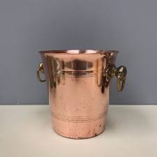 Vintage French Copper And Bronze Champagne Bucket Rare Design Etsy Champagne Buckets Champagne Cooler French Vintage