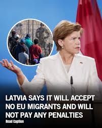 Latvia stopped over 12,000 people before any EU quota applied. That is the figure Braže gave for Latvia's frontier with Belarus, and the fence along it is now finished. She thanked the