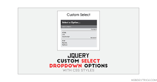 Want To Customize Select Option Tag Check Out This Custom Select Dropdown Options Using Jquery And Css Option Group Prog Jquery Web Development Design Custom