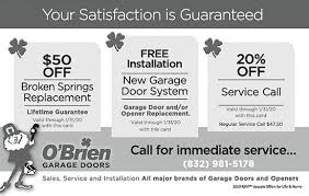 To speak with a qualified car mechanic, call today! O Brien Garage Doors Offer Rsvp Advertising
