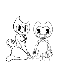 This is what bendy looks like. Bendy And Her Mother From Bendy And The Ink Machine Coloring Pages Bendy Coloring Pages Coloring Pages For Kids And Adults