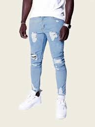 If you're looking to keep it casual then light and dark blue or black are just the ticket, while white will make a. Men Ripped Skinny Jeans Shein Usa