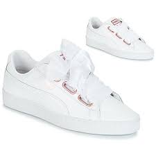 Limited time sale easy return. Puma Wn Suede Heart Leather Whi White Chaussures Baskets Basses Femme 76 50
