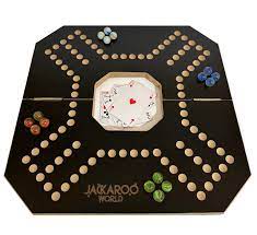 Amazon.com: Jackaroo Board Game - Strategy, Competitive, Fun 2-4 Player  Marble and Card Game for All Ages - Wooden Board Foldable and Open in The  Middle (Black) : Toys & Games
