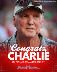 In a well-deserved honor and ceremony, Parry McCluer will name its baseball  field after iconic manager and Buena Vista native Charlie Manuel.