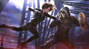 The thing is about her is that she's mainly a team player think captain america: Black Widow Movie Poster Art Shows Black Widow Fighting Taskmaster Geektyrant