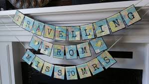 See more ideas about bridal shower, bridal, shower. Travelling From Miss To Mrs Travel Theme Bridal Shower From Miss To Mrs Banner Destination Wedding Wedding Decor Nautical Theme Mid South Bride