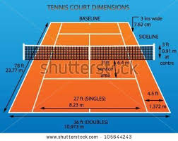 Stock Vector Tennis Court With Dimensions Clay 105644243 Jpg 450 358 Tennis Court Tennis Court Backyard Tennis