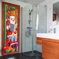 Unomor 2pcs Christmas Door Covers Christmas Party Decorations Door Toilet 31 X Christmas Bathroom Decor Christmas Party Decorations Christmas Door Decorations