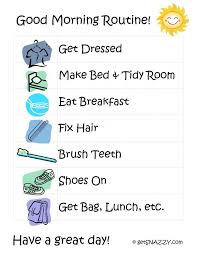 Good Morning Routine For Kids Free Printable Www Getsnazzy