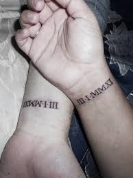The multi date roman tattoo. Wrist Roman Numerals Date Tattoo Novocom Top