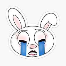 For attire, she wears a simple sleeveless vermilion dress. Crying Rabbit Stickers Redbubble