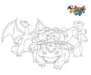 Coloriage Pokemon Florizarre Dracaufeu Tortank Coloriage Pokemon Coloriage Pokemon A Imprimer Coloriage