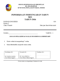 Bukan bermaksud jika mereka gagal, maka mereka gagal selamanya. Bahasa Inggeris Kertas 2 Peperiksaan Pertengahan Tahun Tahun 1