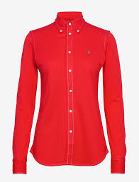 So, unless you are into ironing, or just ironing collar and facings to wear it under a sweater, i can't recommend this for day to day wear. Cotton Knit Oxford Shirt African Red 68 72 Polo Ralph Lauren Boozt Com
