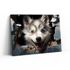 Tablou Canvas-Pui de Husky – The Print Studio