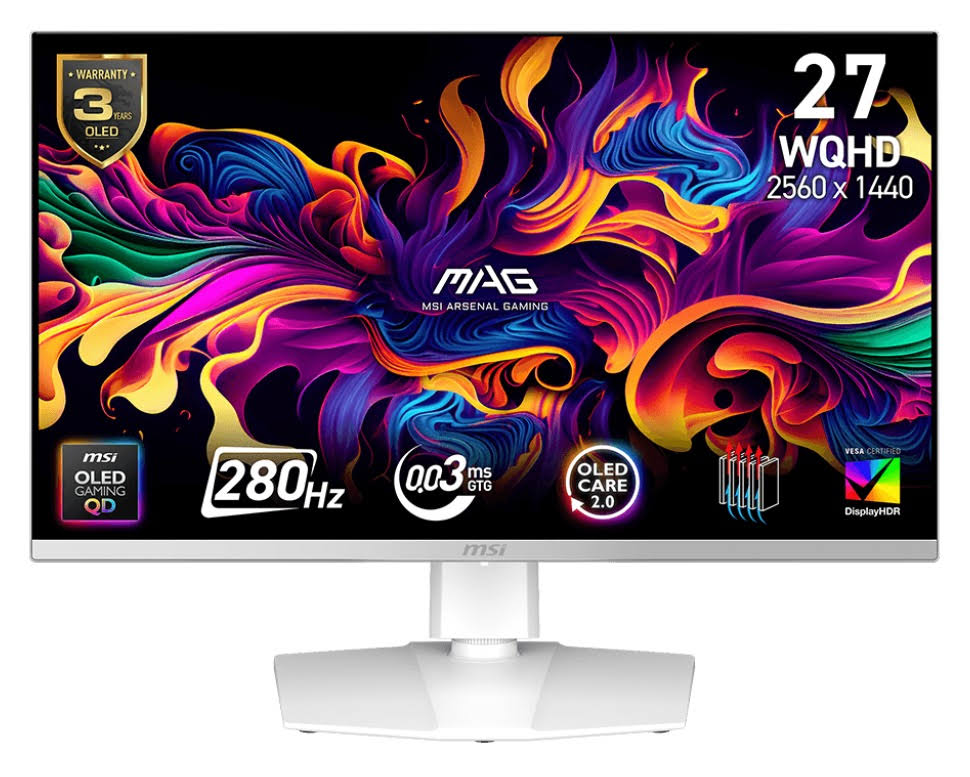 MSI MAG 272QPW QD-OLED X28 27" Class WQHD Gaming OLED Monitor