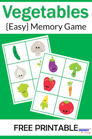 Vegetables Memory Game Free Printable Learning Ideas For Parents Memory Games Memory Games For Kids Matching Games For Toddlers